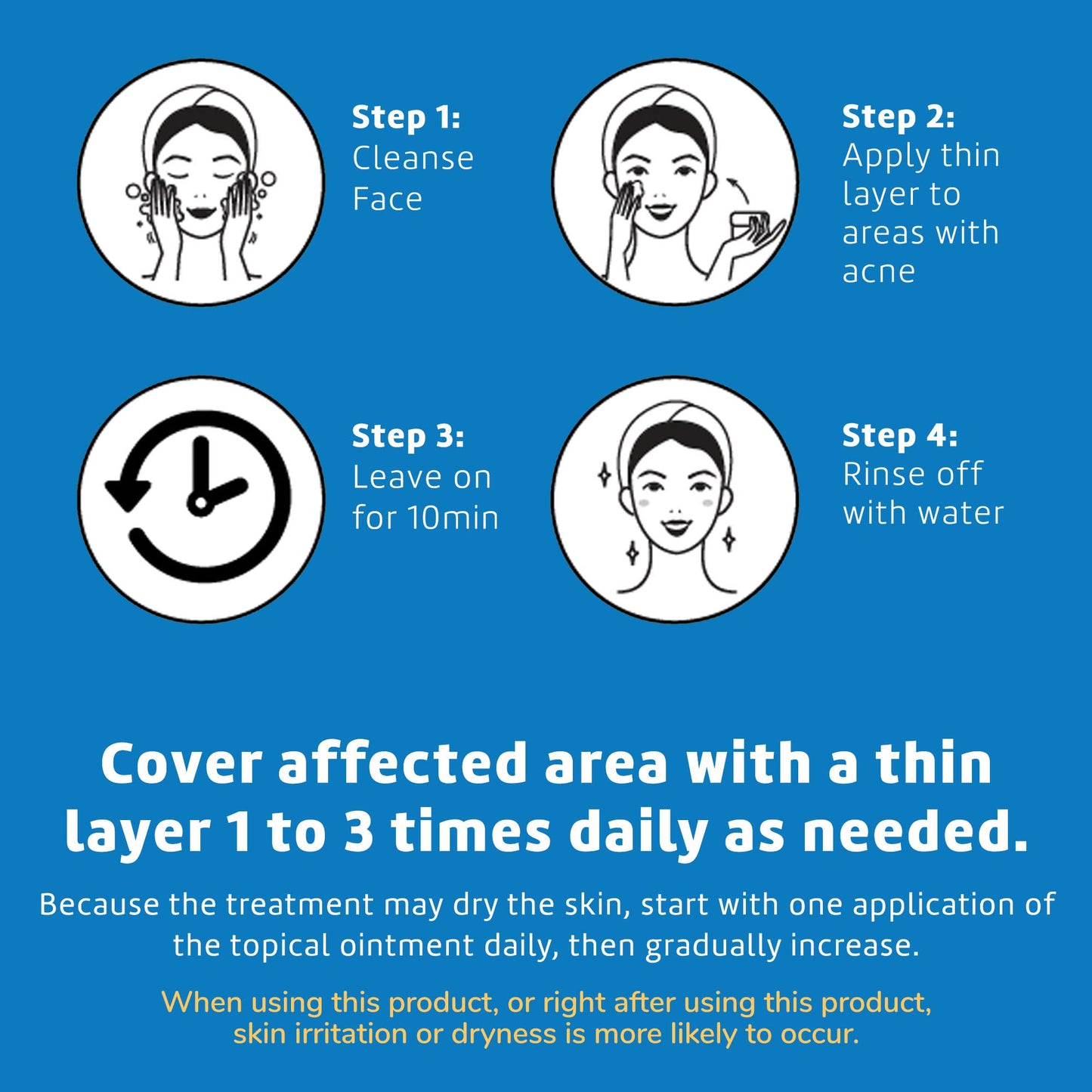 De La Cruz 10% Sulfur Ointment - Cystic Acne Treatment for Face and Body - Daily 10 Min Spot Treatment Mask Safe and Effective Game Changing Hormonal Acne Treatment that Clears Up Pimples 2.6oz 6 Pack