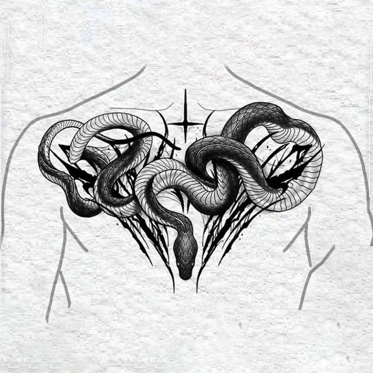 Chest Underboob Art Temporary Tattoos for Men Adult Temporary Neck Long Lasting Temp Realistic Fake Unique Tattoo