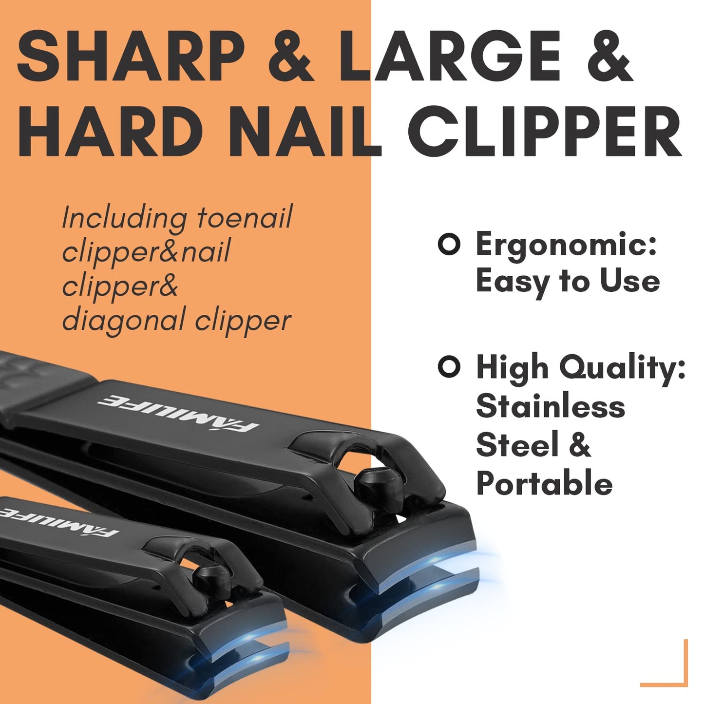 FAMILIFE Manicure Set, Professional Manicure Kit Nail Clipper Set Stainless Steel Pedicure Tools Kit with Leather Travel Case for Women Girl Men (Brown)