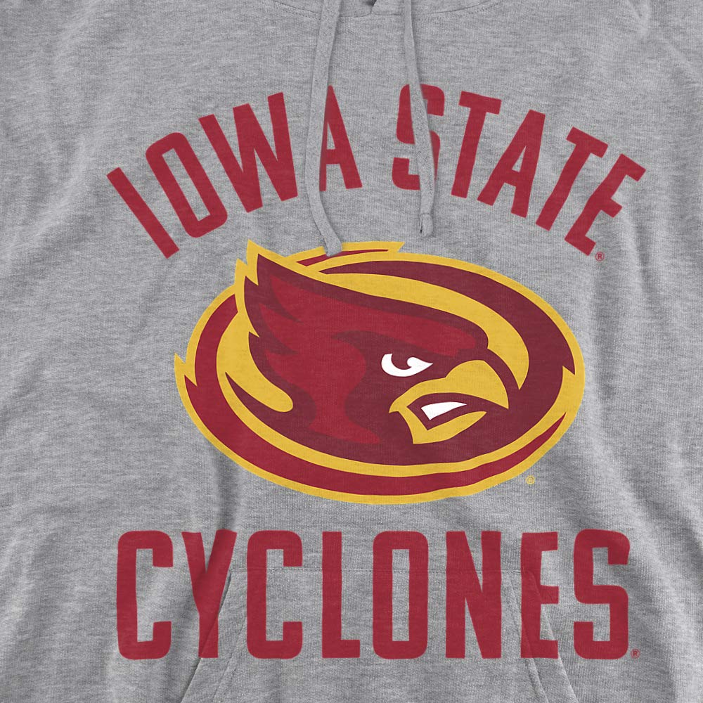 Iowa State University CyclonesOfficial Cyclones Logo Unisex Adult Pull-Over Hoodie, Athletic Heather, Large