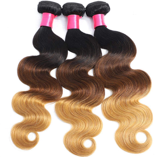 1B/4/27 Ombre Human Hair Body Wave Bundles 12 14 16inch Brazilian Ombre Human Hair Body Wave 3 Bundles 1B/4/27 Human Hair Weaves Extensions Body Wave Bundles