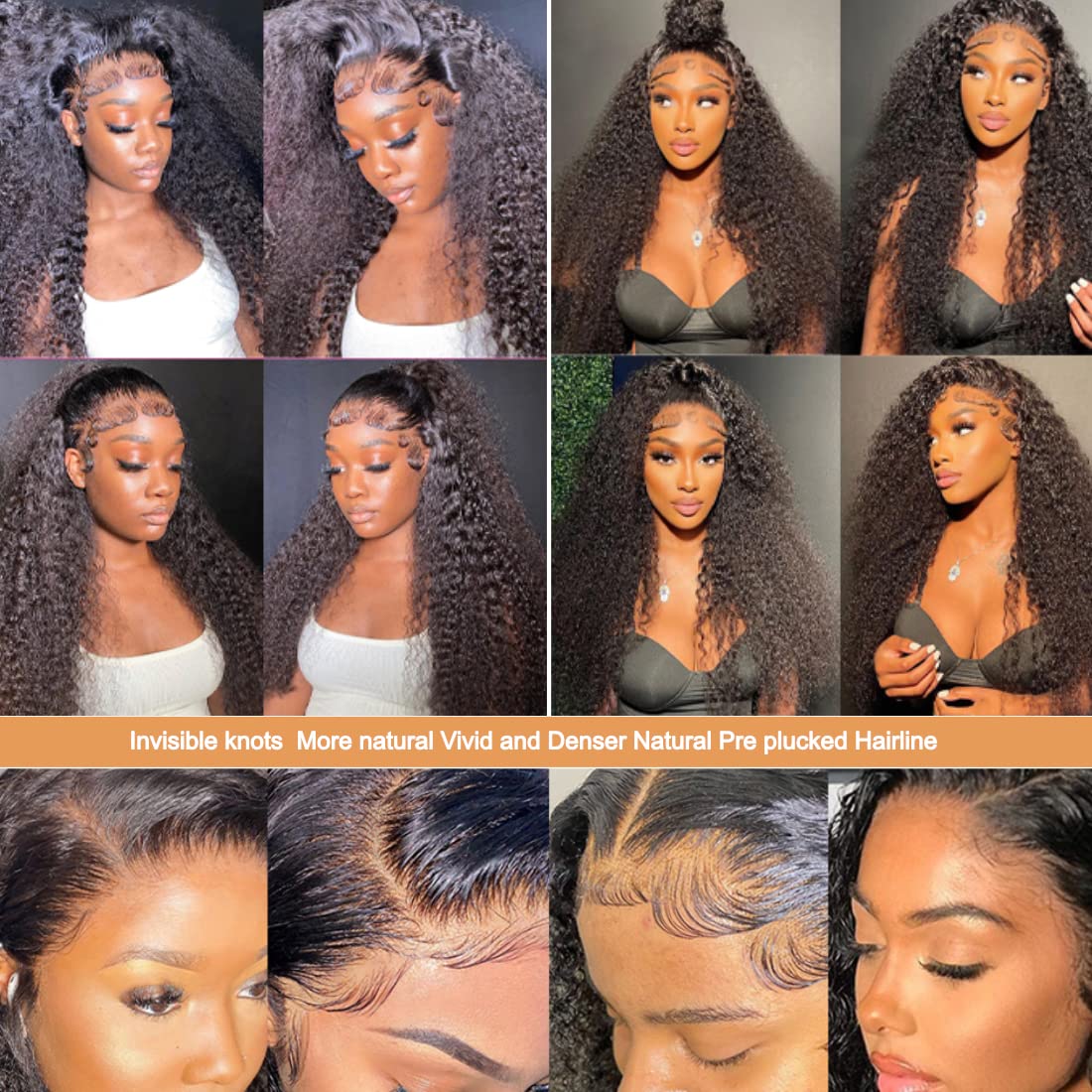 Ladoux HD 13x6 Kinky Curly Lace Front Wigs for Women 12A Brazilian Human Hair 180% Density Pre Plucked With Baby Hair Transparent Lace Frontal Wigs 30Inch Kinky Curly Wigs