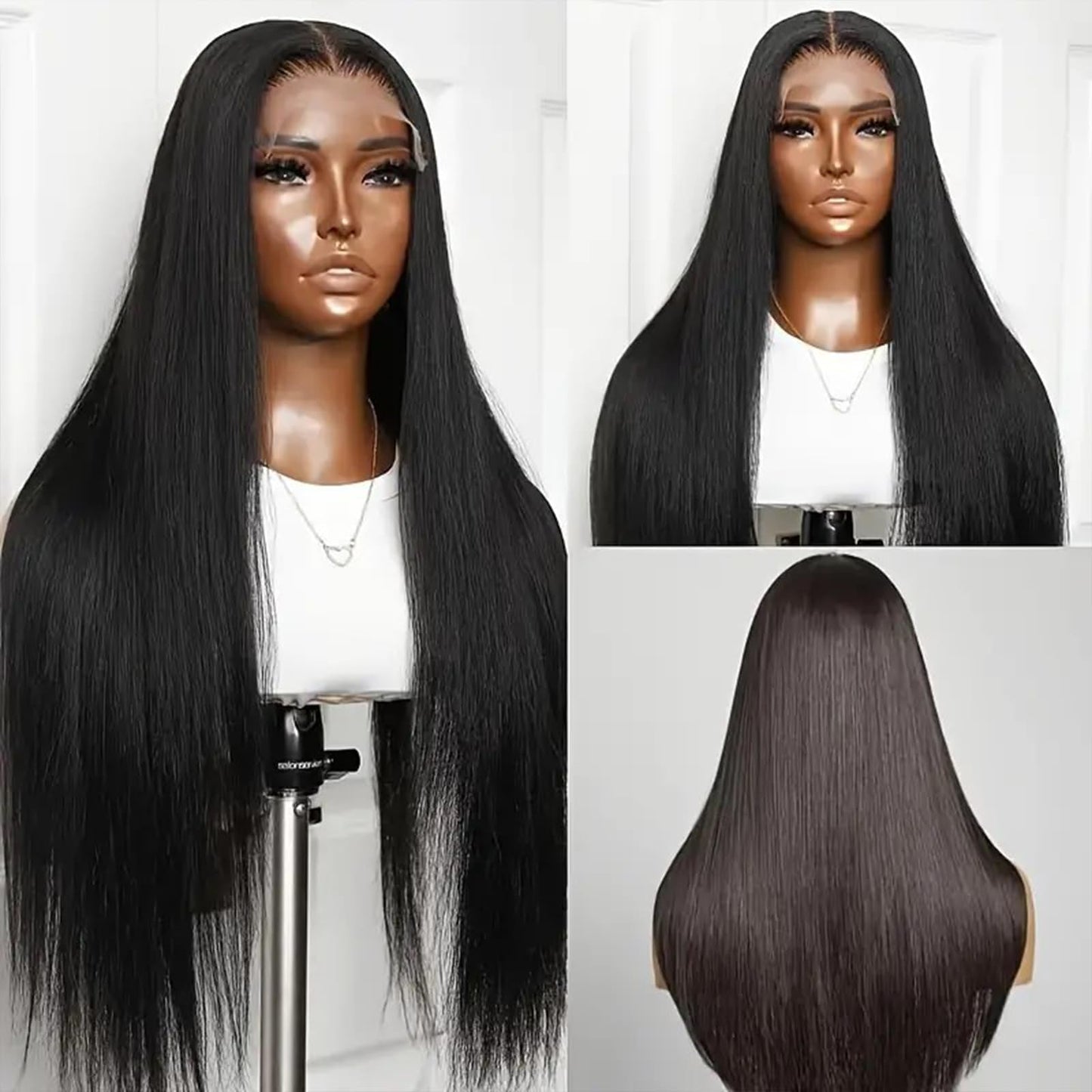 20 inch Straight Lace Front Wigs Human Hair 250% Density Wig 13 x 4 Lace Front Glueless Wigs Pre Plucked Pre Cut Virgin Wigs for Women Natural Black