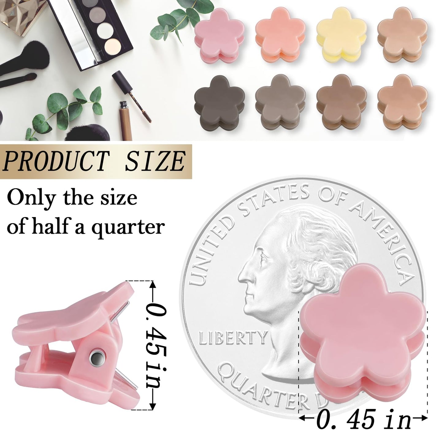 KANPRINCESS 90PCS Mini Claw Clips Small Hair Clips With Fancy Box Flower Claw Clips for Hair Cute And Sweet Small Claw Clips For Women And Girls Hair Accessories For Gift(SET1)