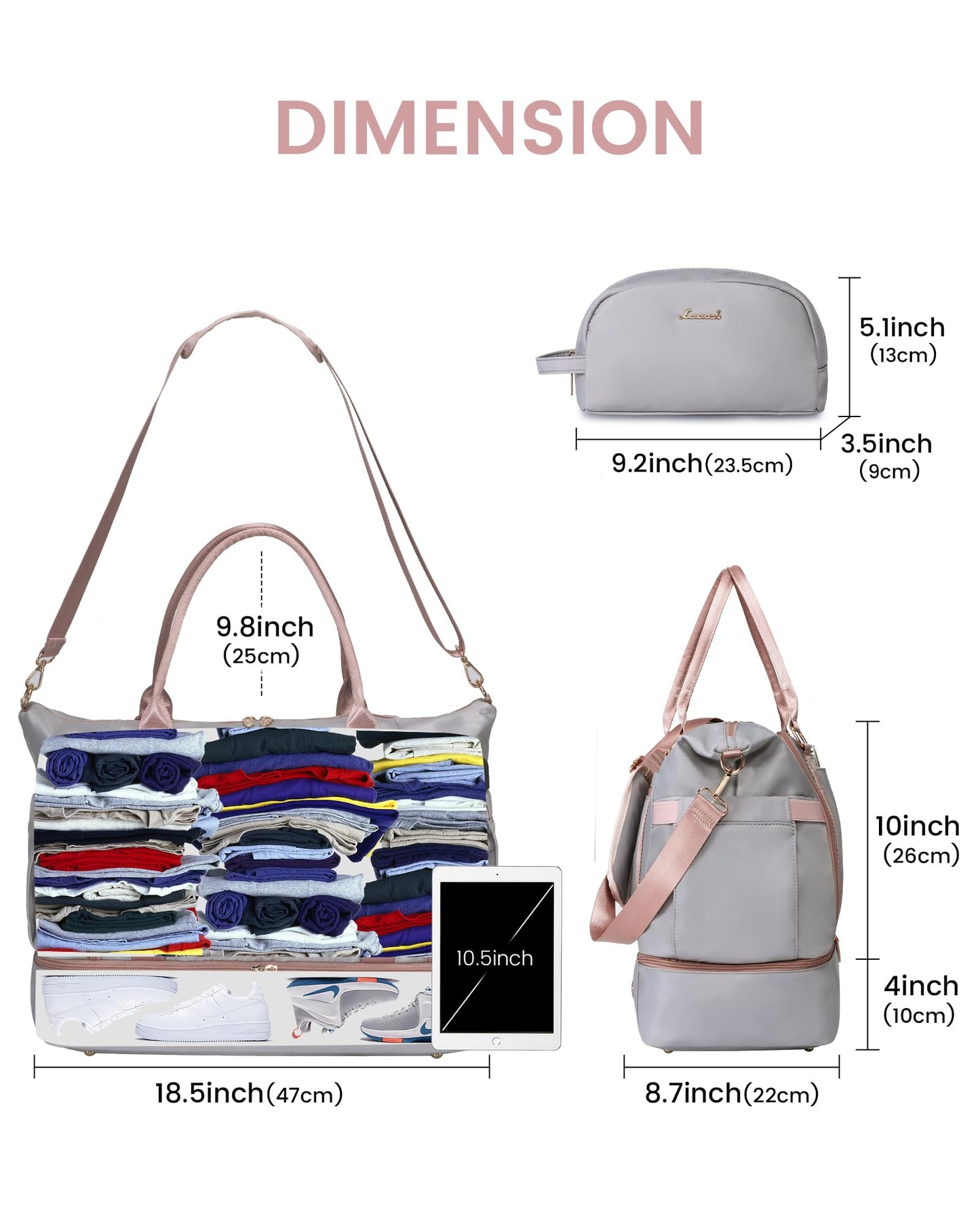 Gym Bag for Women LOVEVOOK Travel Duffel Bag with USB Charging Port,Weekender Bags for Women with Shoe Compartment,Carry on Overnight Bag with Toiletry Bag,Hospital Bags for Labor and Deliver