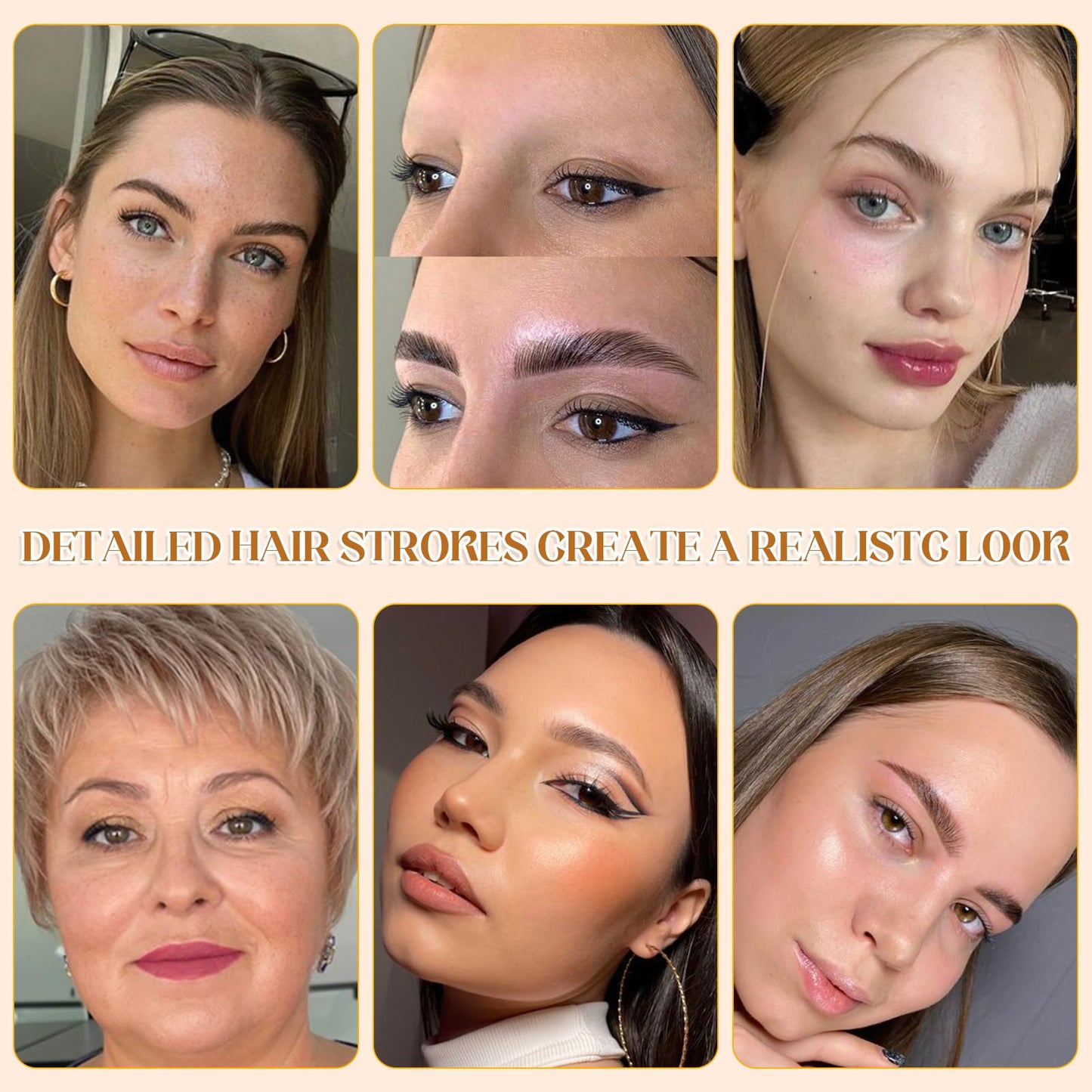 20 Sheets 180 Pairs Eyebrow Tattoo Sticker Waterproof 4D Hair-Like Natural Fake Tattoo Eyebrows Transfers Stickers Peel Off Brows Grooming Shaping Makeup Sticker for Women Girls, Brown