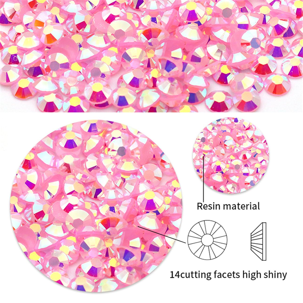 1440 Pcs SS20 5mm Flatback Rhinestones for Nails Art Crafts Glitter Round Shine Gems AB Crystals DIY Clothes Shoes （Black-Bottom Ink-Blue AB）