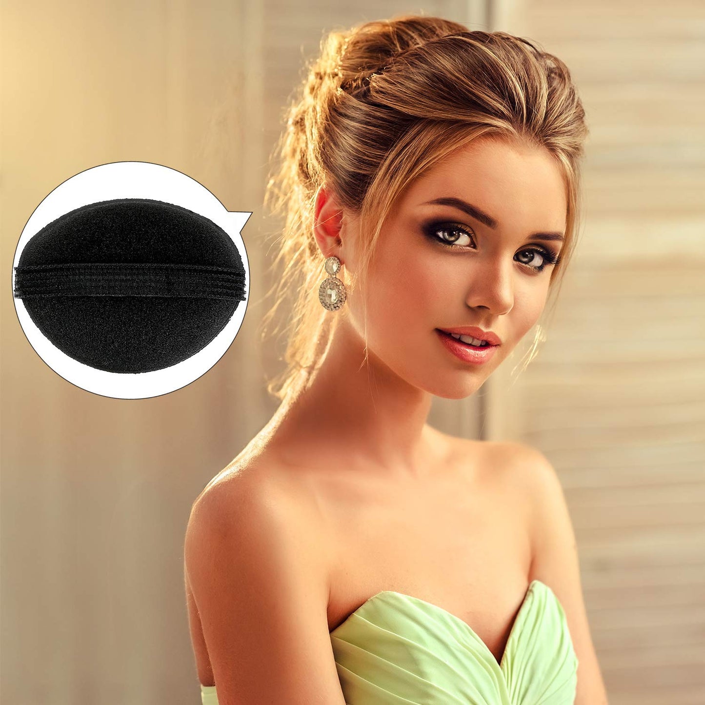 11 Pieces Sponge Volume Hair Bases Set Bump it Up Inserts Styling Tools Bump Up Combs Clips Sponge Hair Bun Updo Accessories for Women DIY Hairstyles(Black, Brown)