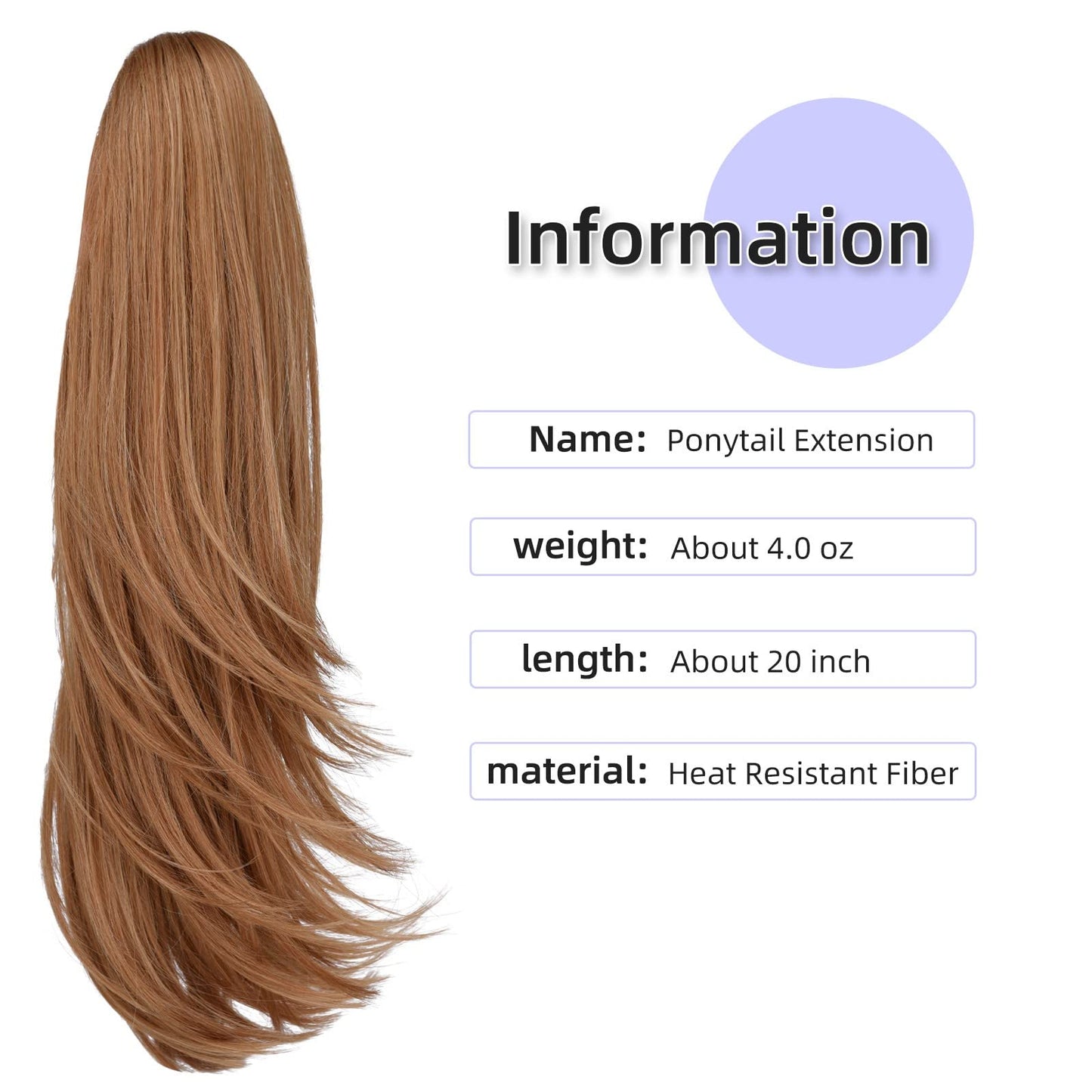 ponytail extension,20" Blonde ponytail hair extensions ponytail curly long claw hair Hair Extension Natural Looking Synthetic Hairpiece for Women