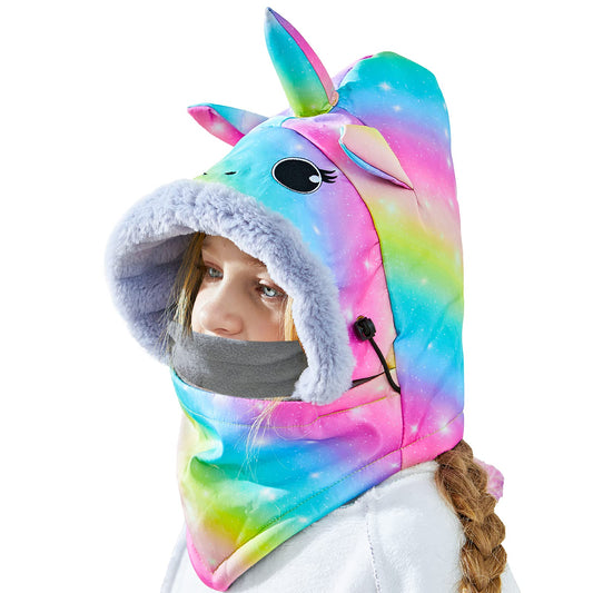 Kids Winter Windproof Hat, Unisex Children Heavyweight Balaclava for Kids, Ski Mask with Thick Warm Fleece Face Cover