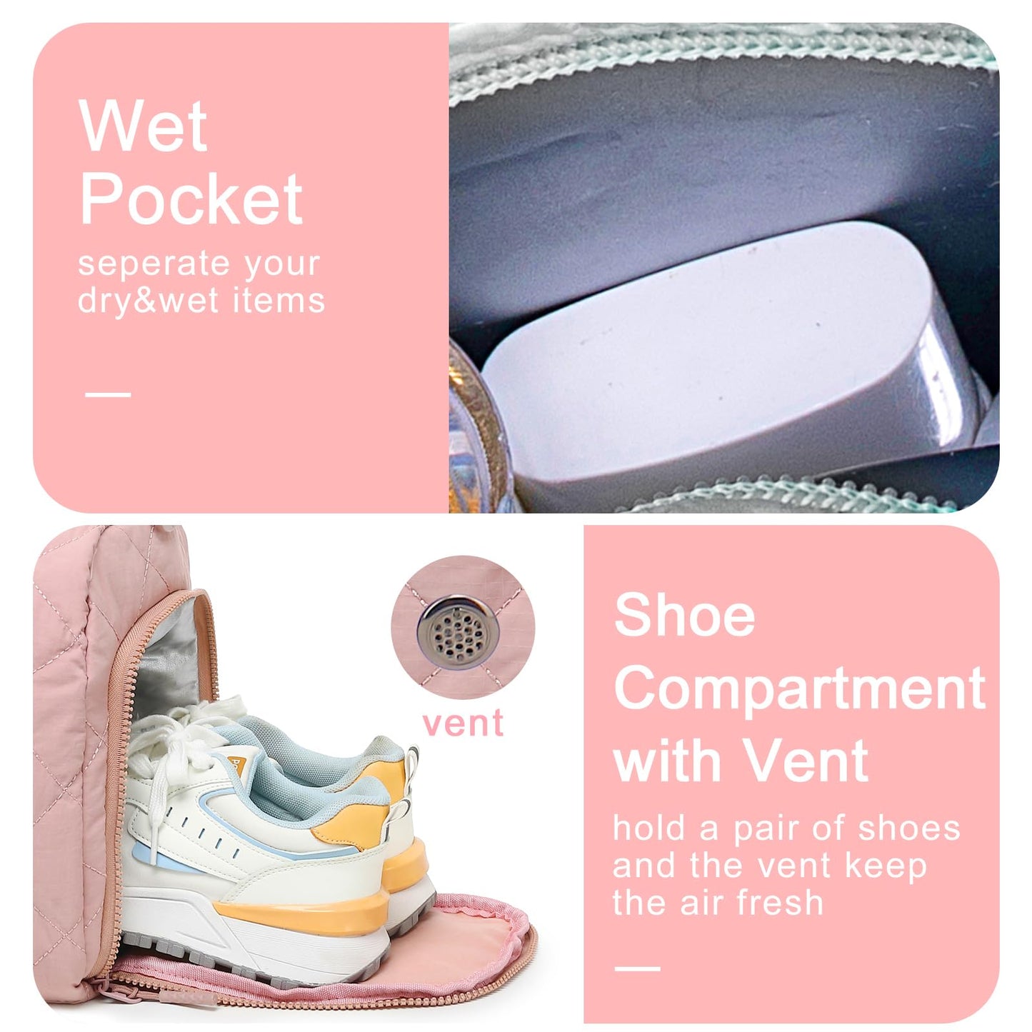 BLUBOON Duffle Bag Girls Kids Cute Gym Bag with Shoes Compartment & Wet Separation Waterproof Sports Overnight Travel Bag