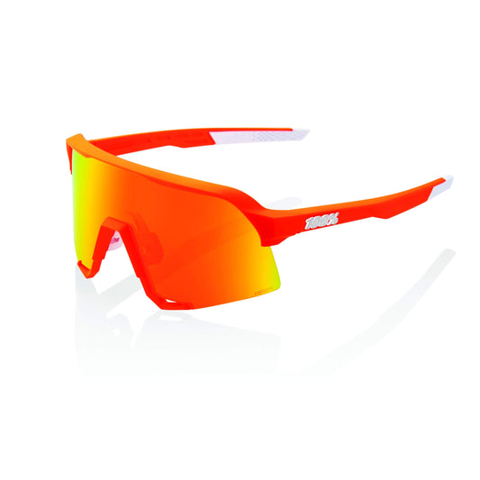 100% S3 Sport Performance Cycling Sunglasses (NEON ORANGE - HiPER Red Multilayer Mirror Lens)