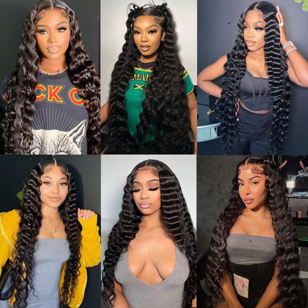 16A Loose Deep Wave Bundles Human Hair 14 16 18in Brazilian Virgin Loose Deep Wave 3 Bundles 100% Unprocessed Brazilian Virgin Remy Human Hair Bundles Loose Deep Bundles Thick Ends for Black Women