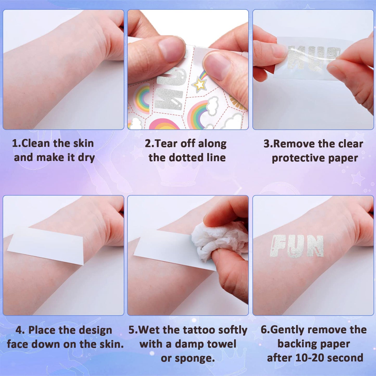118 PCS Unicorn Rainbow Temporary Tattoo Kids, Glitter Crown Fake Tattoo for Girls’ Party Favors Birthday Supplies Decorations, Princess Tattoos Sticker for Kids 6 7 8 9 10 year