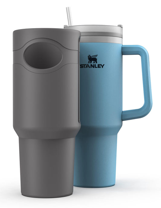 ENCASED Silicone Protector Boot Compatible with Stanley 40oz Quencher Tumbler with Handle, Full Body Sleeve Case (Gray)