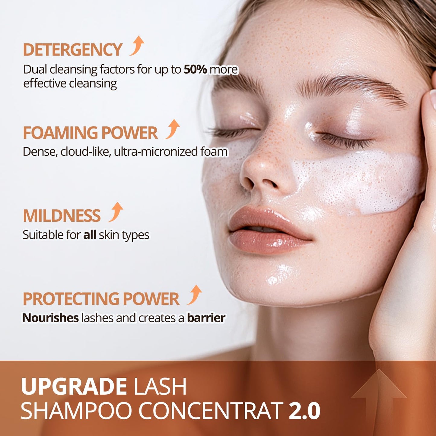 ACTROL Eyelash Shampoo Concentrate 100ml Lash Cleanser Concentrate Lash Wash Concentrate Upgrade Shampoo for Lashes DIY Eyelash Extensions Shampoo Almond