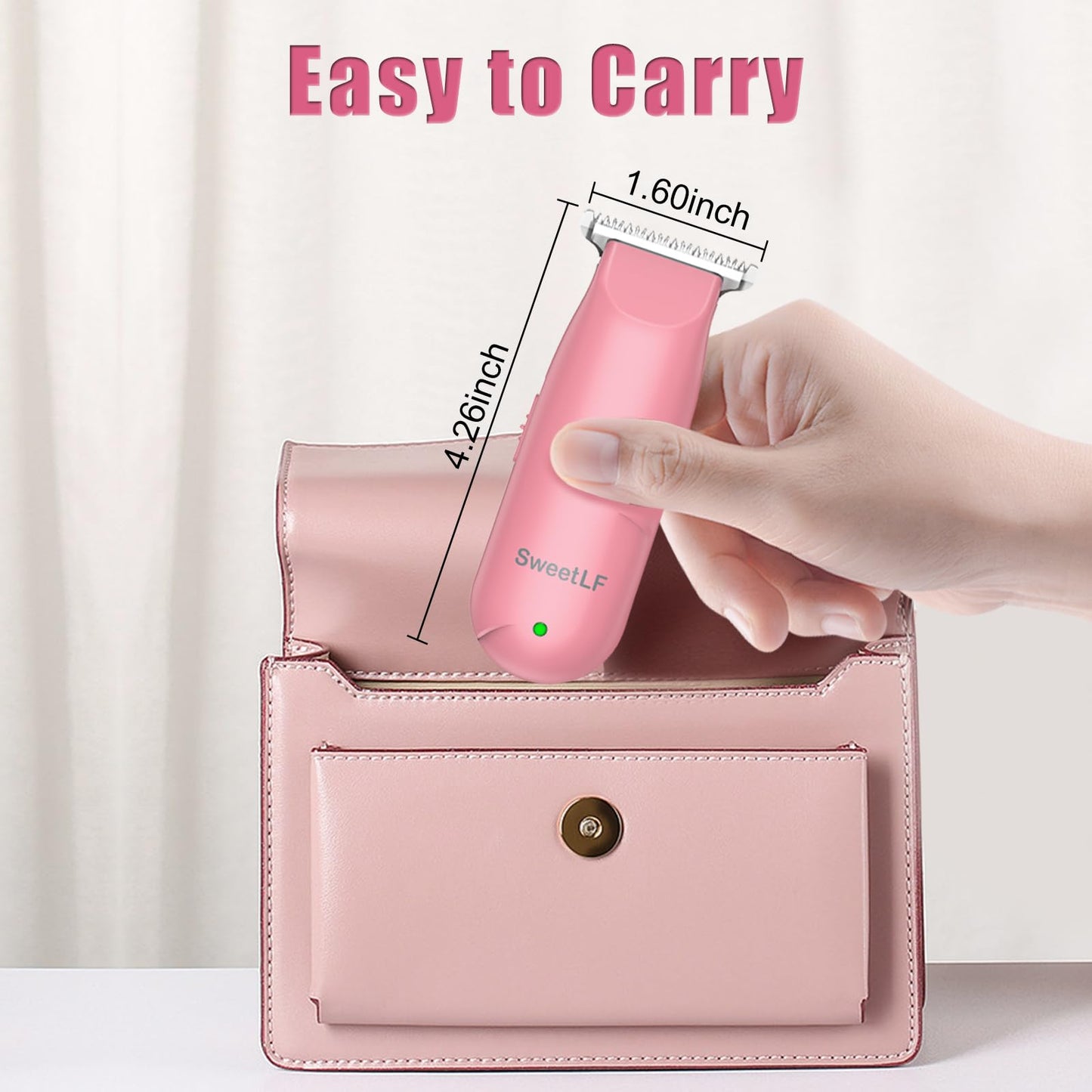 SweetLF Hair Trimmer, Mini Hair Clippers with 3 Guide Combs, USB Rechargeable Portable Hair Clippers for Men Women Baby Pet, Pink