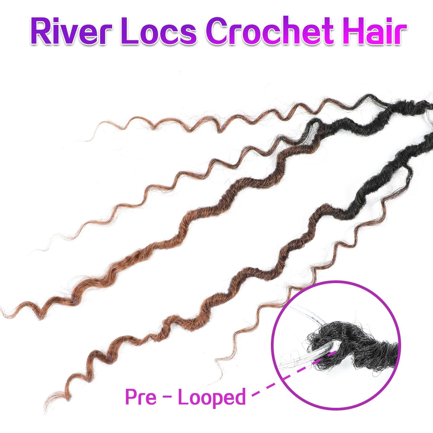 Goddess Locs Crochet Hair 22Inch Pre Looped Faux Locs Crochet Hair 8Packs Bohemian Crochet Braids Hair for Black Women 1B/4/30