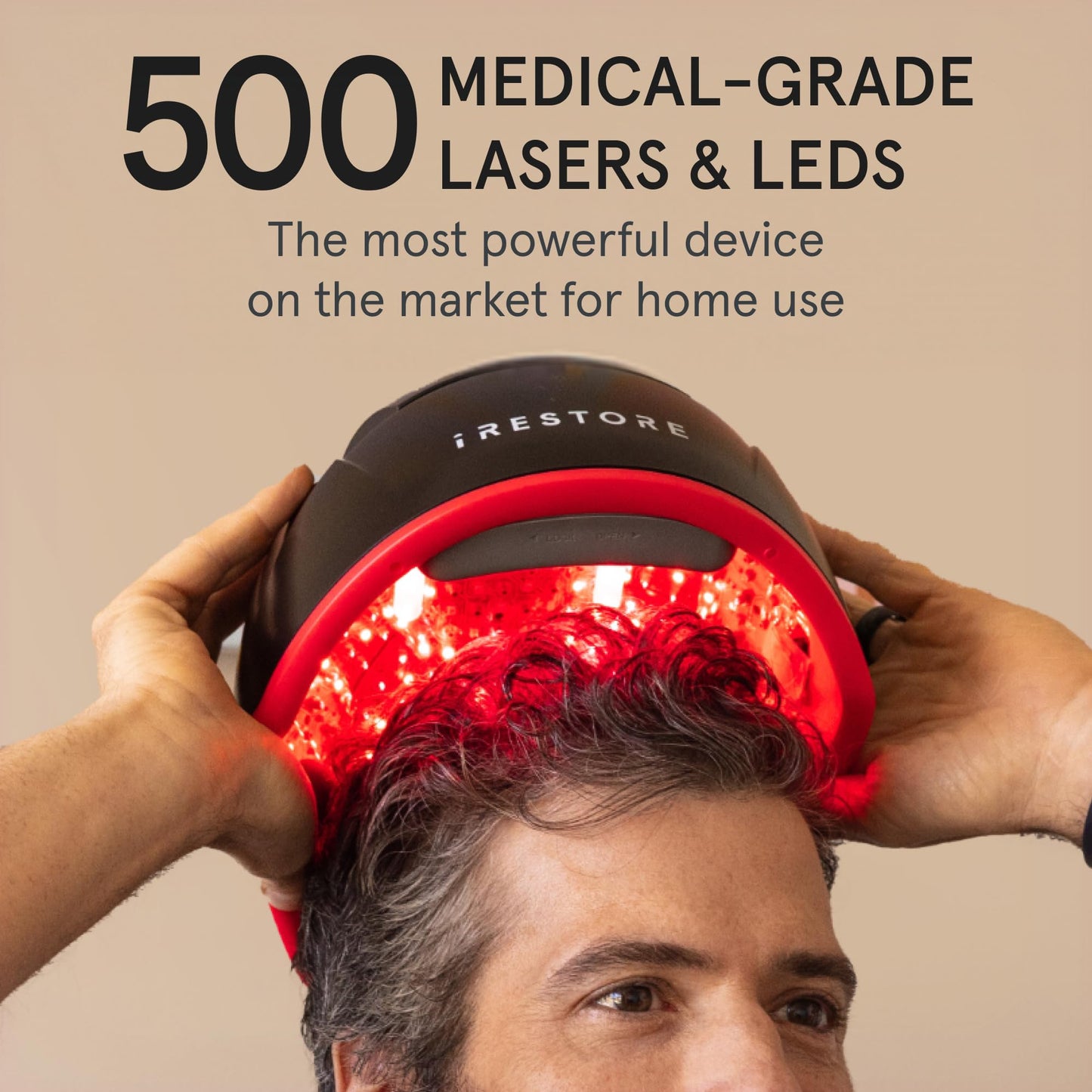 iRestore Elite + Rechargeable Battery Pack - Laser Red Light Therapy for Hair Growth - FDA Cleared Hair Loss, Hair Thinning Treatment for Men & Women - Hair Regrowth Laser Cap - 500 Lasers & LEDs