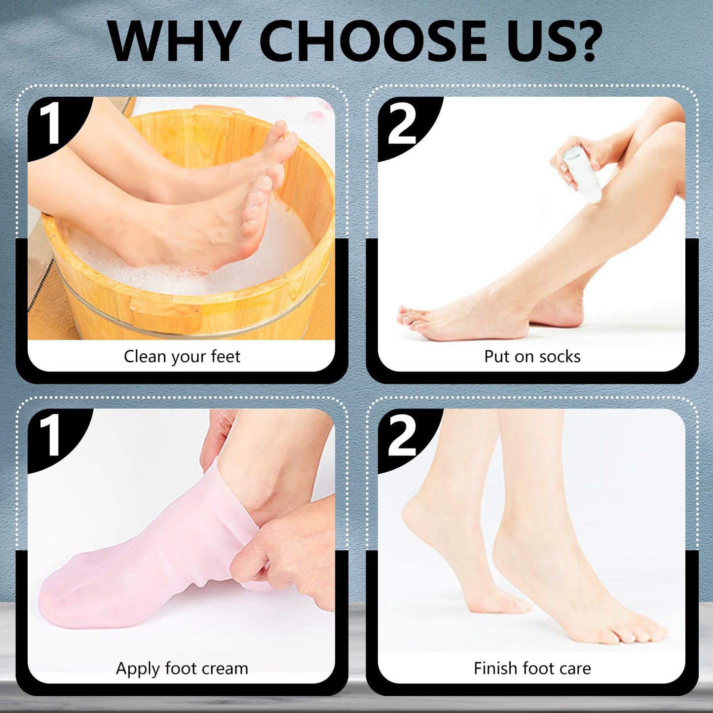 2 Pair Silicone Moisturizing Socks Gloves Set, Gel Socks for Dry Cracked Feet Women Men, Lotion Aloe Spa Pedicure Socks for Foot Softening Care, Silicone Hand and Feet Gloves (Pink)