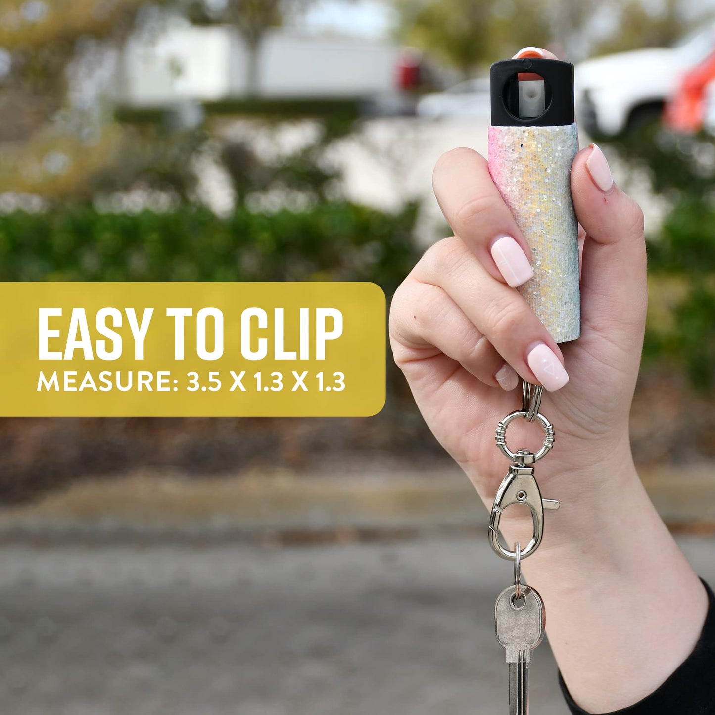 Guard Dog Security Bling it On Pepper Spray, Keychain with Safety Twist Top, Mini and Easy Carry, Lightweight and Fashionable, Maximum Police Strength OC Spray, 16 Feet Range, 0.5 fl oz