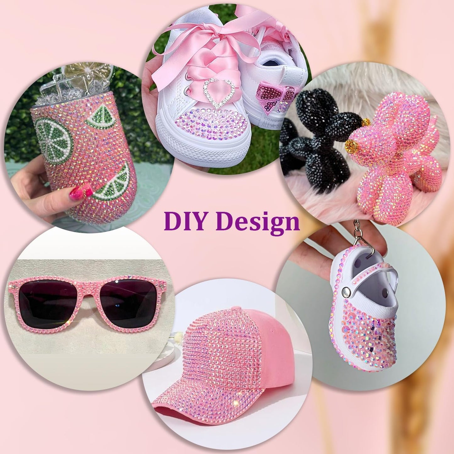 16000Pcs Resin Jelly Rhinestones with Tweezers for Crafting, Light Pink AB 2-6mm Mixed Sizes Flatback Gems, Bedazzling Crystal for DIY Crafts Clothing Tumblers Mugs Shoes Fabric Nail Art