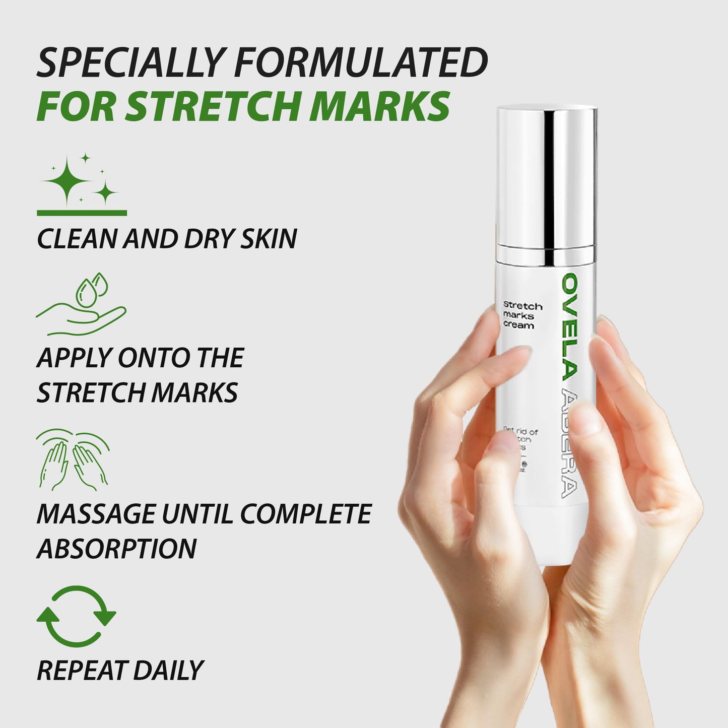 Abera Ovela Maternity Stretch Mark Cream for Pregnancy and Weight Fluctuations, Stretch Mark Treatment Pregnancy Must Haves, Deep Stretch Mark Removal, All Skin Types, 1.69 fl oz, Set of 3