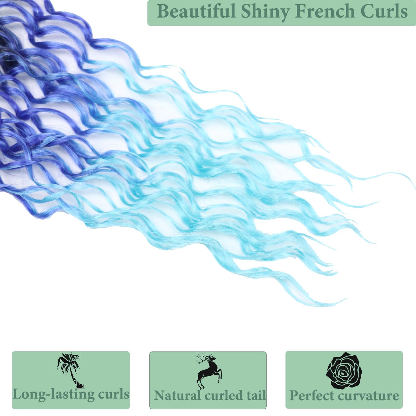 Faux Locs Crochet Hair 14 Inch With Curly Ends Goddess Locs Crochet Hair Soft Locs Crochet Braids Pre Looped Deep Wave Crochet Hair for Black Women Hair Extensions(Black mixed blue)