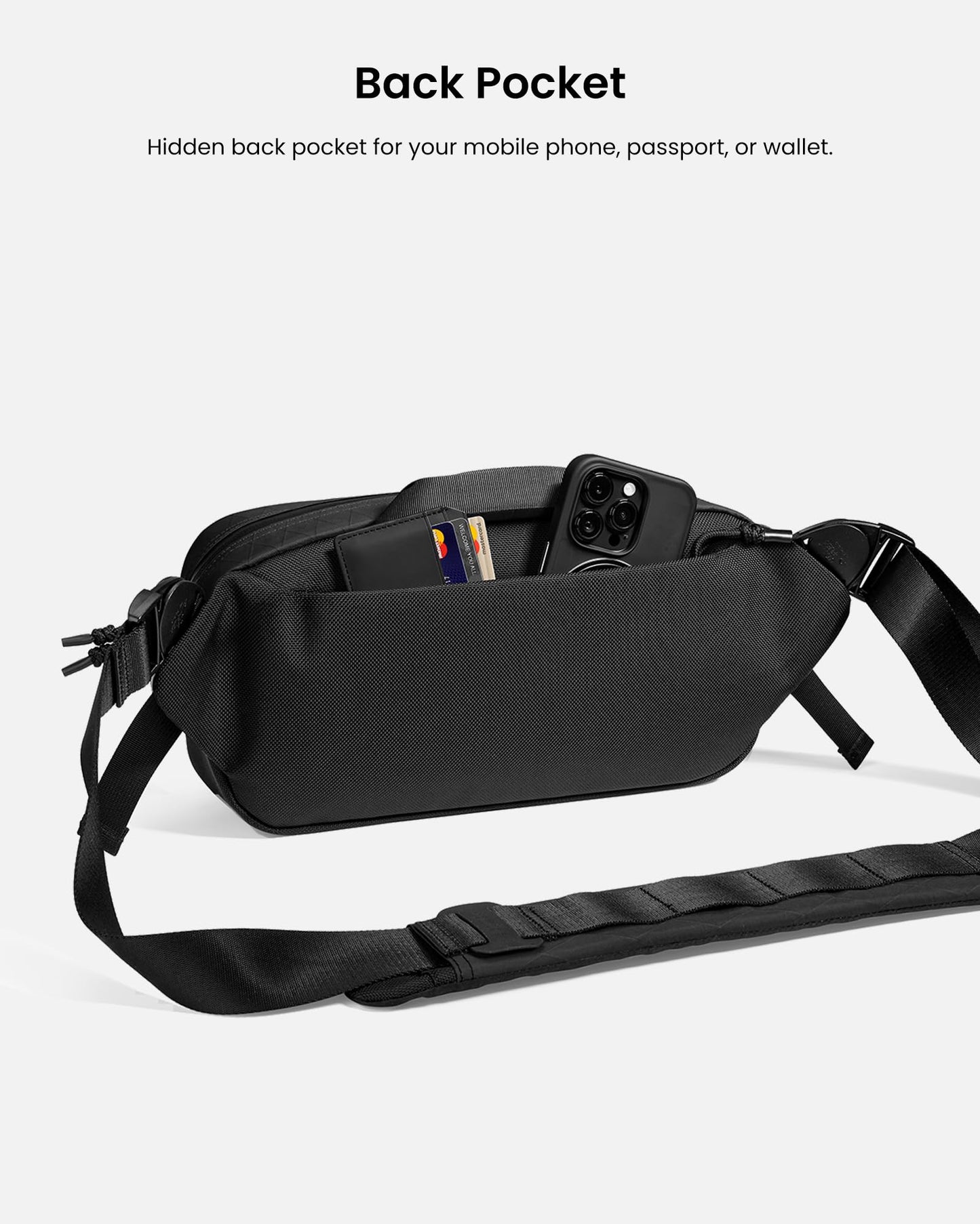 tomtoc 5.5L X-Pac Sling Bag, Heavy Duty Crossbody Bag for Men, Carry Chest Daypack, Water-resistant Shoulder Travel Bag for Steam Deck, ROG Ally X, 2024 iPad mini A17 Pro, Urban Techwear, Tactical