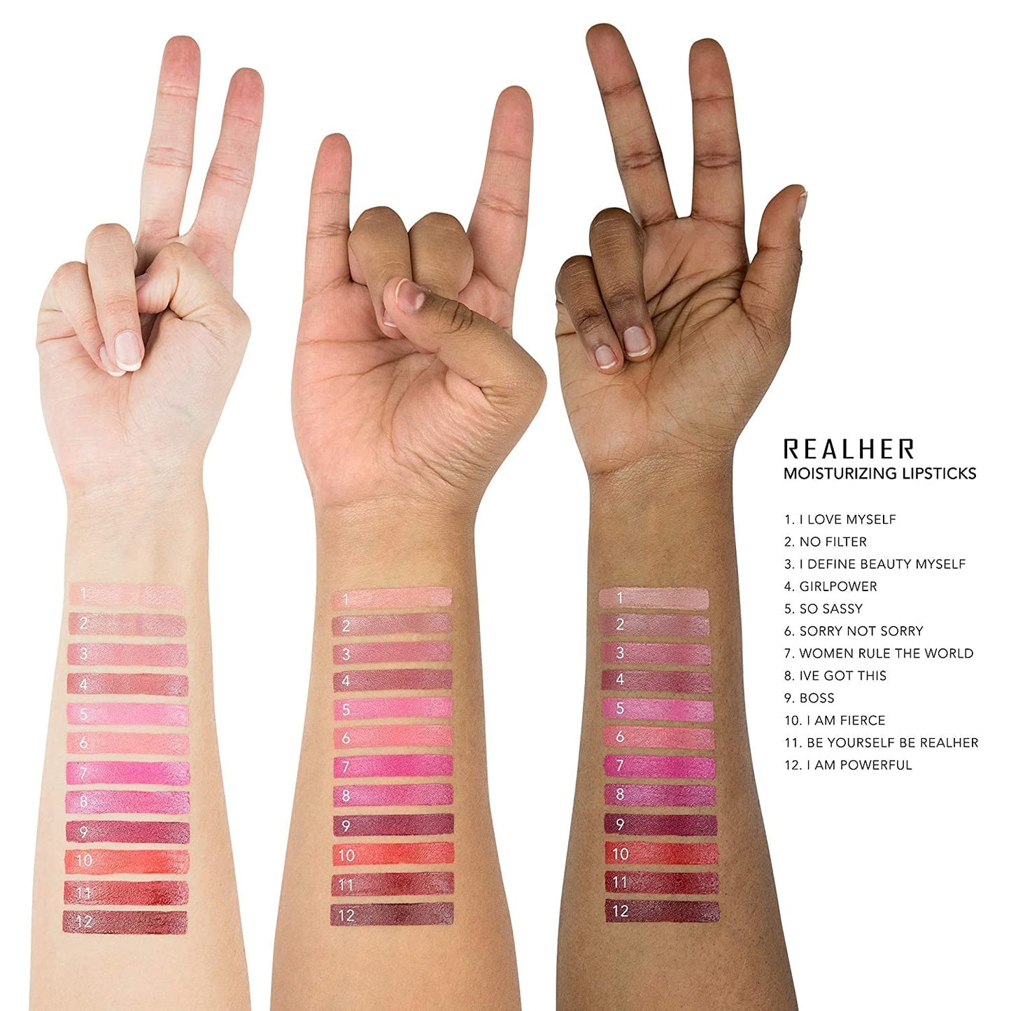 REALHER Moisturizing Lipstick - Be Yourself Be Realher - Deep Red - All-Day Hydration - High Pigment, Creamy, Smooth Application