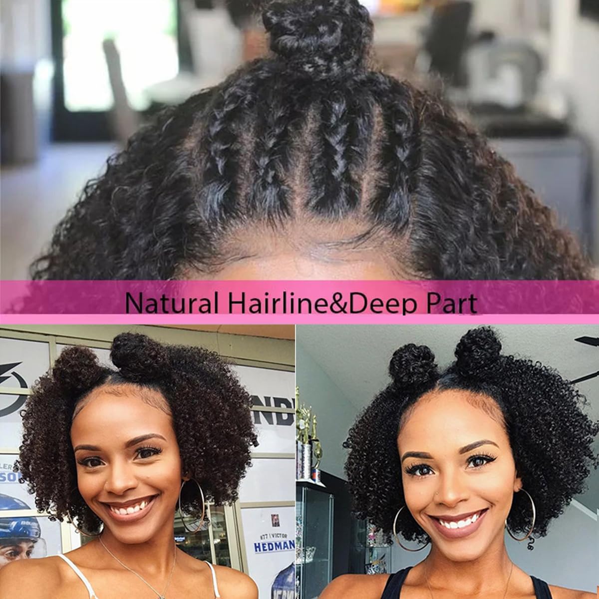 16 Inch Bob Wig Human Hair Kinkycurly Wig Human Hair 13x4 Lace Front Wigs 180 Density Glueless Wigs Human Hair Pre Plucked with Baby Hair Kinky Straight Short Bob Wigs for Black Women