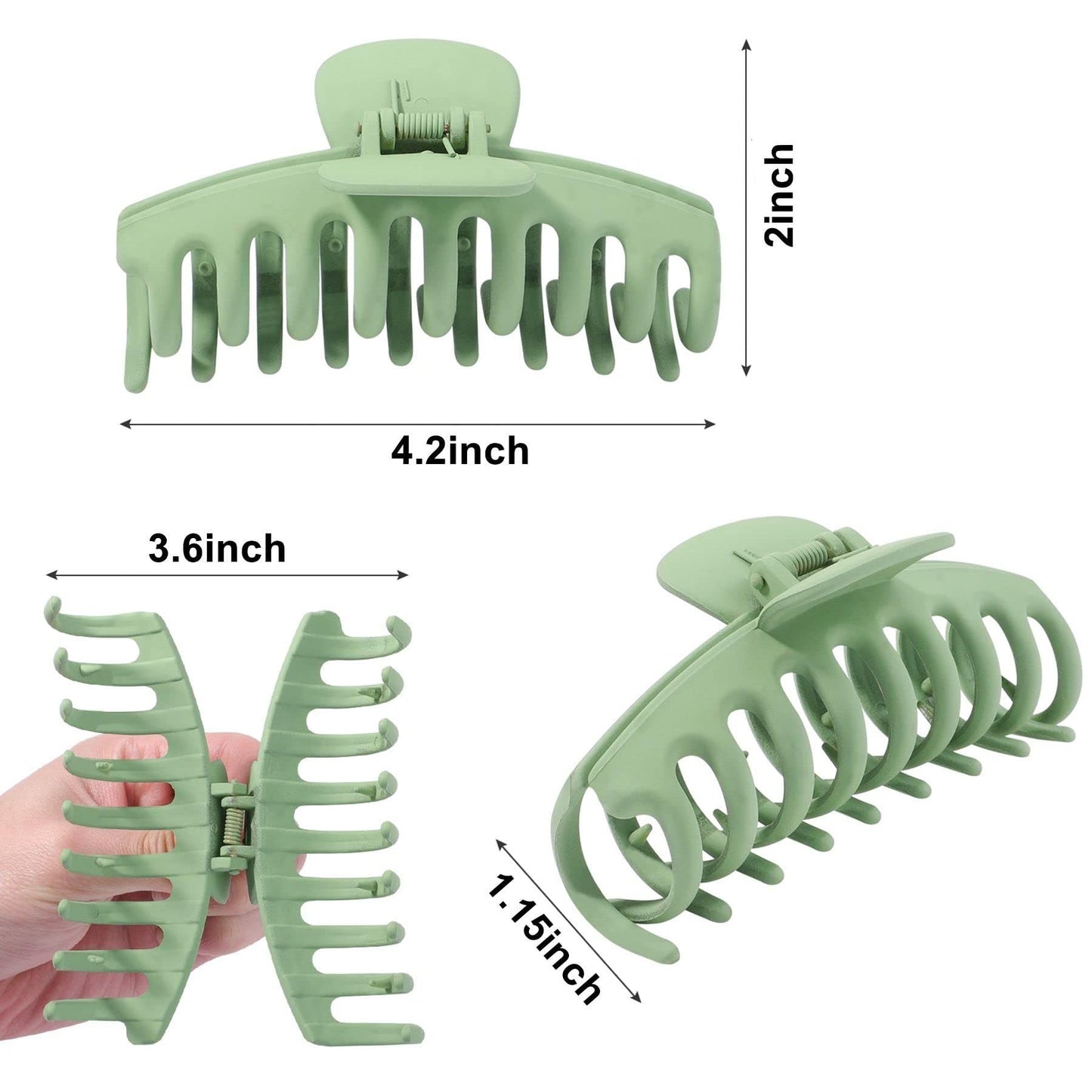 6 Pcs 2 Style Hair Claw Clips, Leopard Print Stylish Hair Accessories, 4.3 inch Keel Shape & 4.1 inch Square Banana Large Hair Claw Clips for Women & Girls