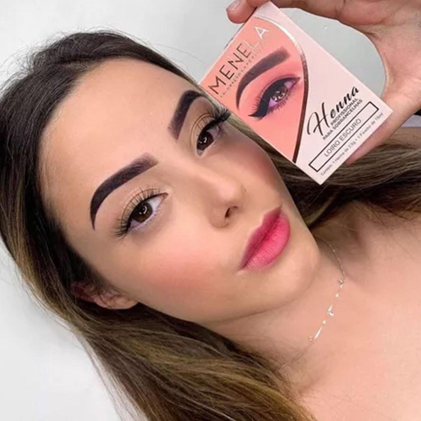 MENELA Eyebrow Henna Tint - Light Brown Brow Dye with Bamboo Extract for Fuller, Defined Brows - 2.5g Henna & 15ml Fixer - Easy-to-Use Eyebrow Tinting Kit
