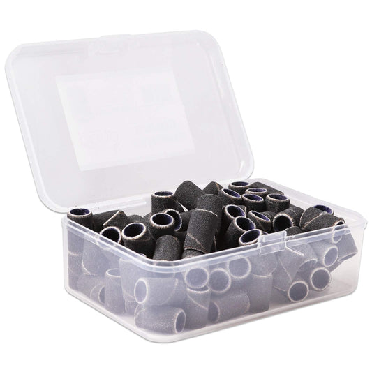 100 Pcs Large Black Nail Drill Bits Sanding Bands for Nail Drill 180 Coarse Grit – Nail File for Acrylic Nail Gel Manicures Pedicure