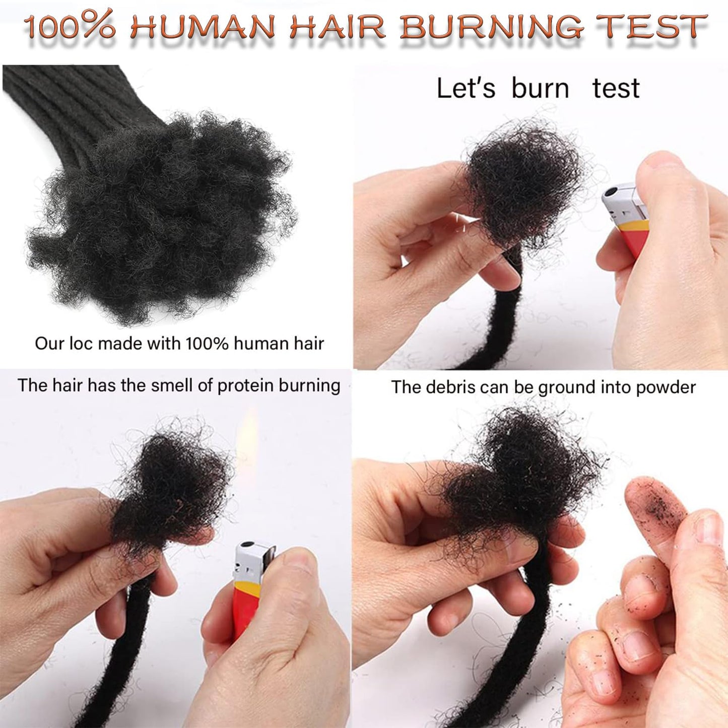 6 Inch 70 Strands Locs Extension Human Hair 0.4cm Dreadlock Extension Natural Black Human Hair Locs Full Handmade Permanent Dreadlock Extensions Can Be Dyed and Bleached for Women Men