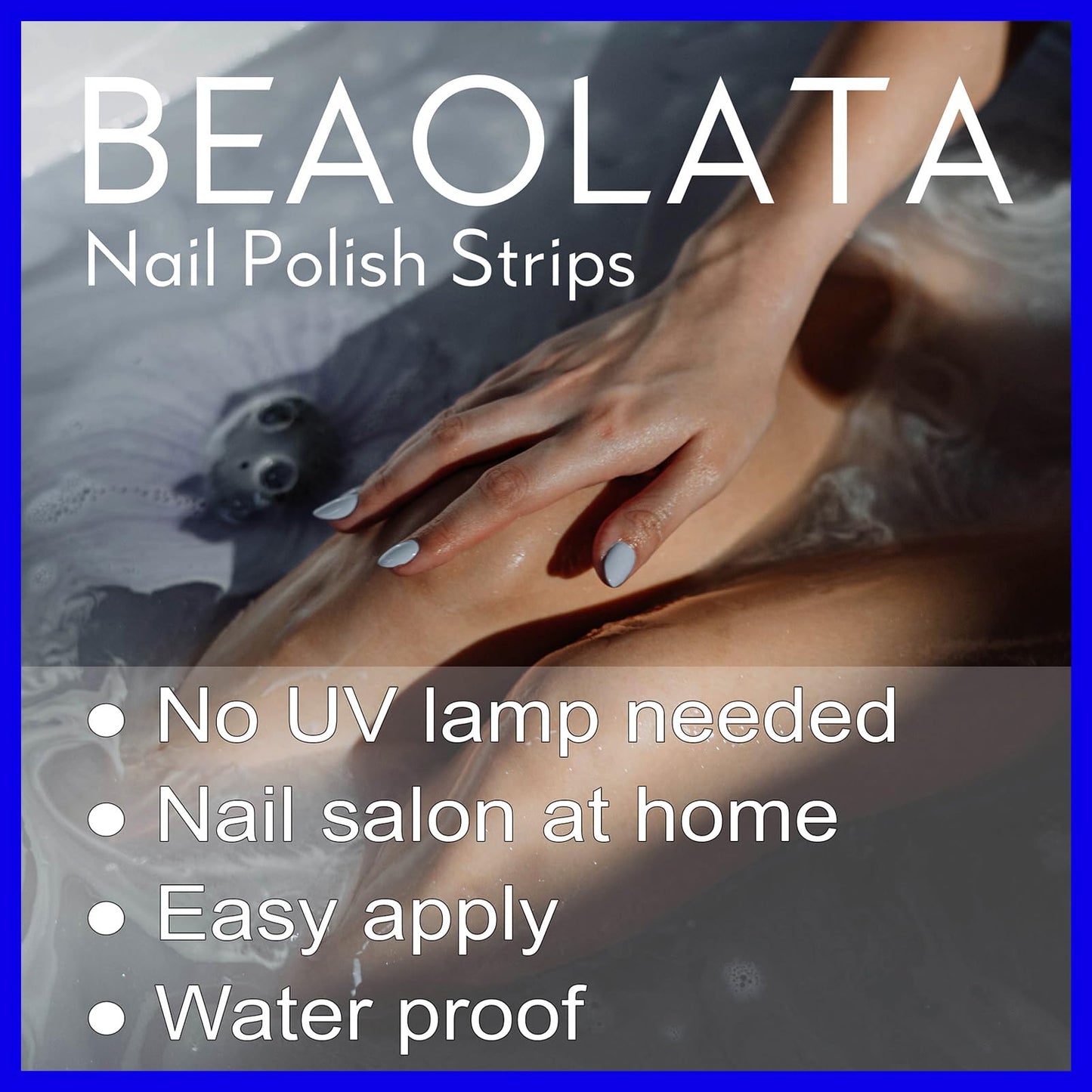 Beaolata Nail Polish Strips, 32PCS Salon Quality Wraps, Long Lasting Gel Nail Stickers for Women Easy Apply& Remove (Net Grey White)