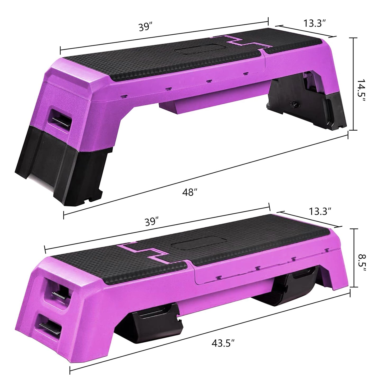 Modern-Depo Step Platform Cardio Exercise Equipment Workout Fitness Aerobic Deck Stepper with Resistance Bands Home Gym Adjustable Trainer Balance Board Dumbbell Bench