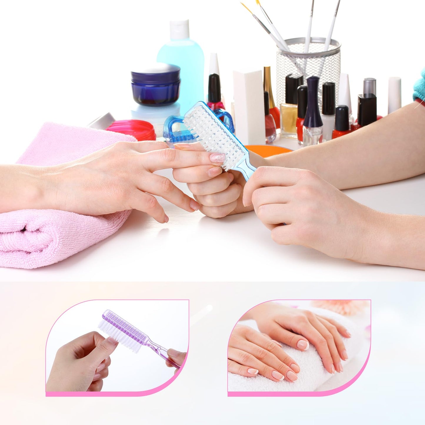 30 PCS Nail Scrubber Brush, Handle Grip Nail Brushes for Cleaning Fingernails Toenails, Finger Nail Brush Set for Cuticle Manicure Pedicure, Women Men Home Salon