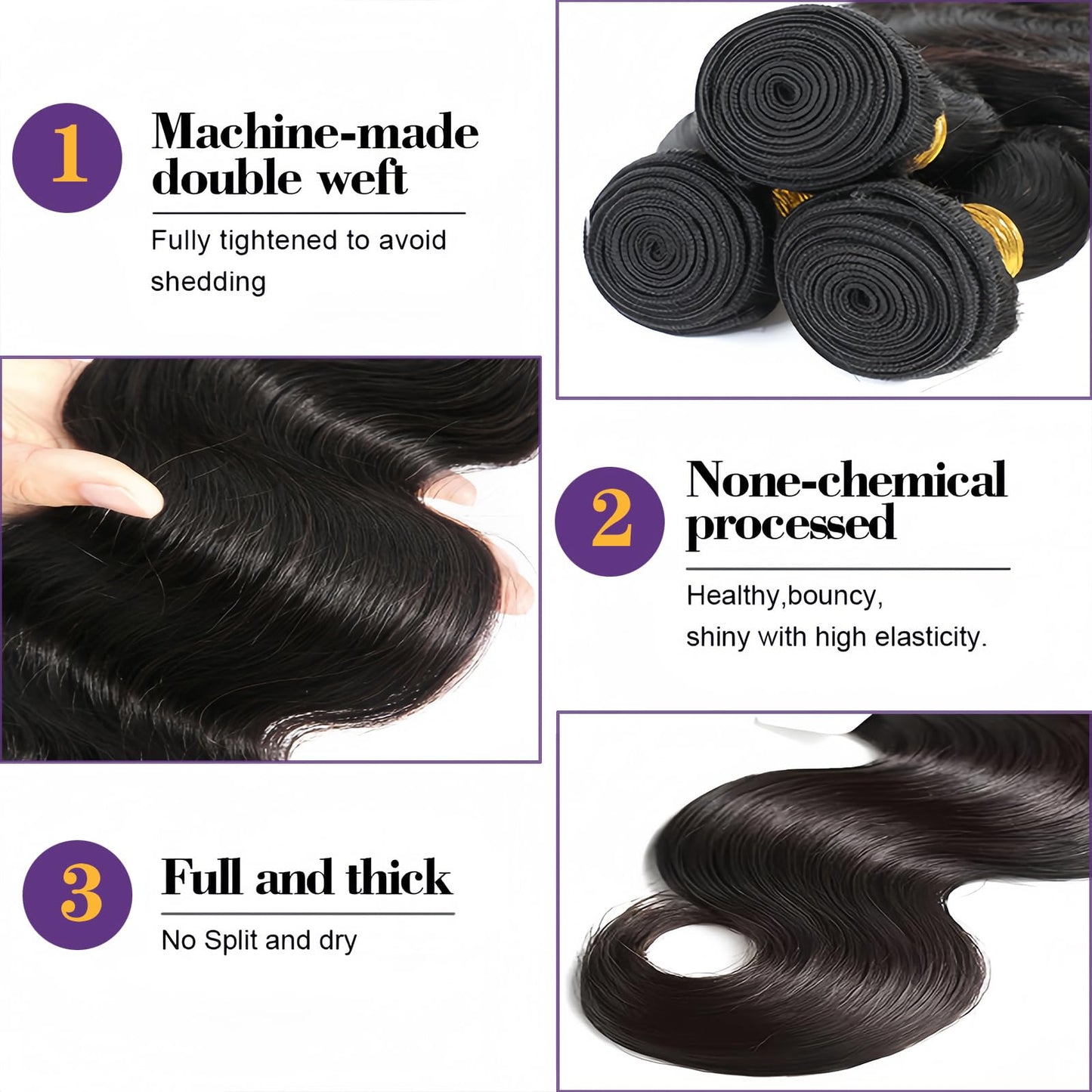 12A Human Hair Bundles 20 22 24 Inch Body Wave Bundles Human Hair 100% Brazilian Raw Bundles Human Hair Bundles Deals Human Hair Quick Weave Bundles Human Hair Natural Black