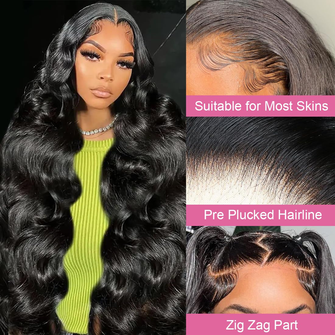 26 Inch 13x6 Body Wave Lace Front Wigs Human Hair Pre Plucked HD Transparent Lace Frontal Glueless Wigs Human Hair with Baby Hair for Women