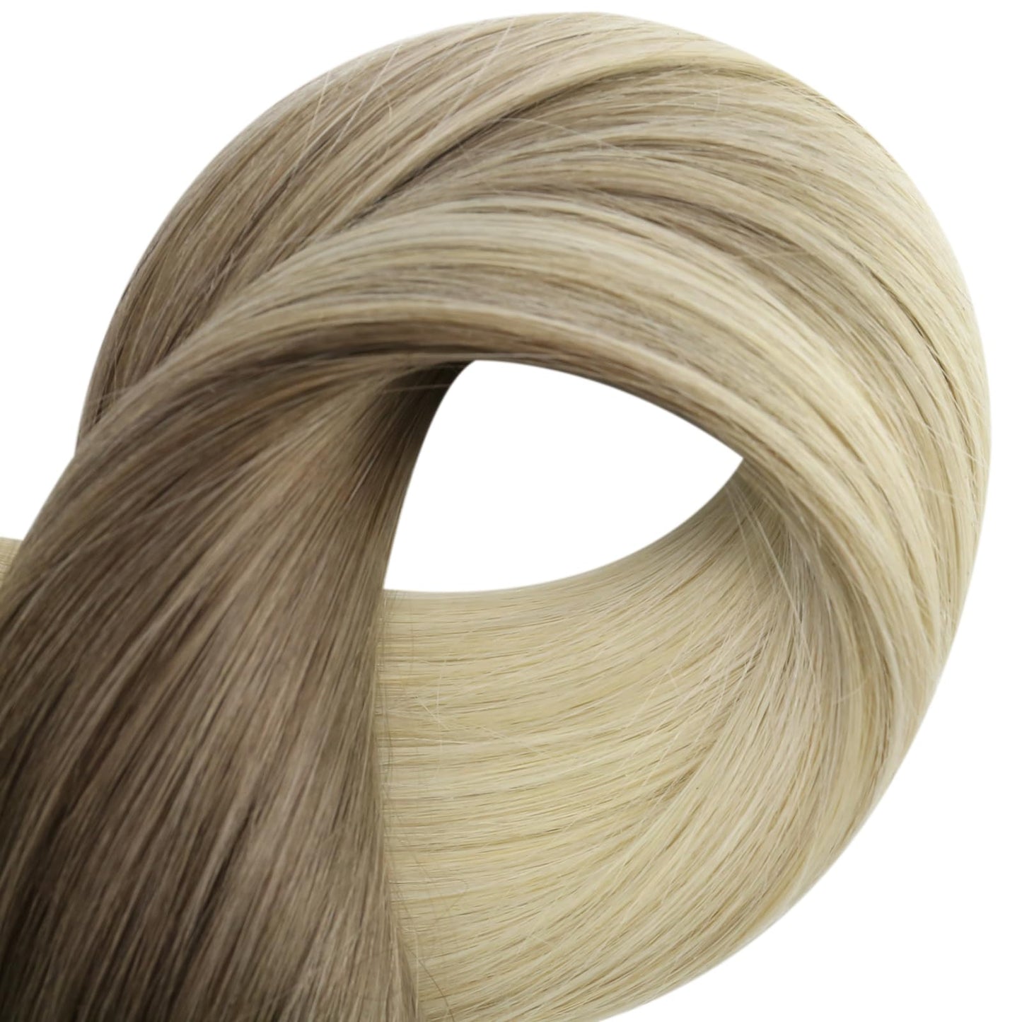 Full Shine Weft Hair Extensions Human Hair For Women Sew In Hair Extensions Straight Hair Balayage Color Ash Brown To Platinum Blonde Straight Hair Bundles Sew In Real Hair 12 Inch