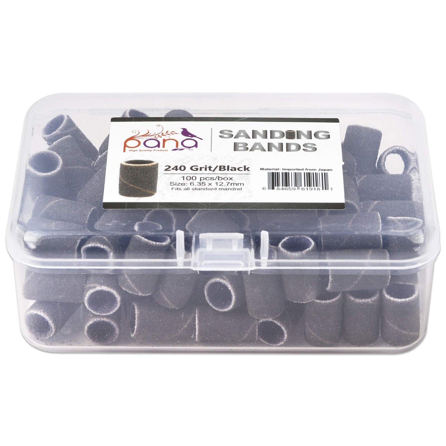 100 Pcs Large Black Nail Drill Bits Sanding Bands for Nail Drill 240 Coarse Grit – Nail File for Acrylic Nail Gel Manicures Pedicure