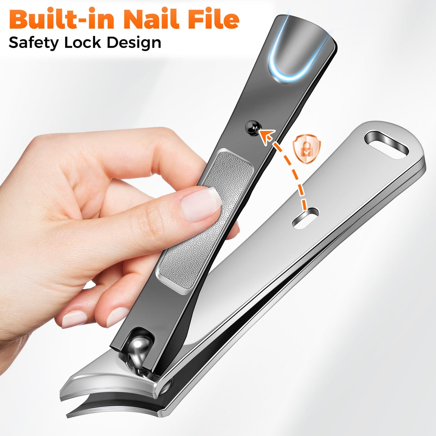 Toenail Clippers for Thick Toenails for Seniors, DRMODE Upgrade Slanted Curved Nail Clippers for Men Thick Ingrown Nails with Wide Opening, Heavy Duty Fingernail Toenail Clipper Cutter Trimmer