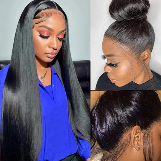 360 Lace Front Wigs Human Hair 360 Lace Front Wigs Pre Plucked Hairline, Wear And Go Human Hair HD Transparent Lace Frontal Wigs Human Hair for Women Glueless Wigs Human Hair with Baby Hair (14 Inch)