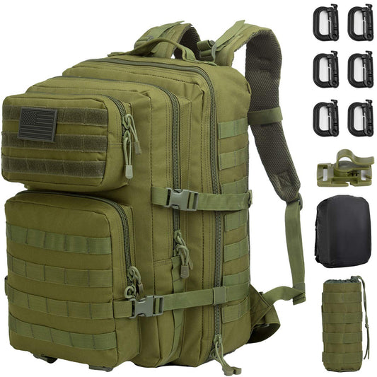 GZ XINXING 3 Day Large Assault Pack Military Tactical Army Molle Rucksack Backpack Bug Out Bag Hiking Daypack (GREEN)