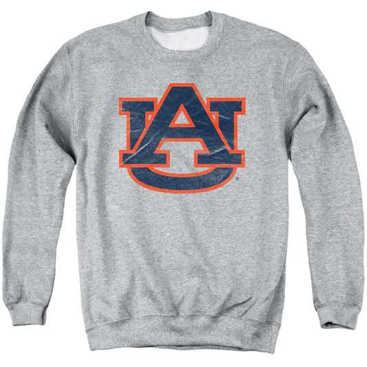 Auburn University Official Distressed Primary Unisex Adult Crewneck Sweatshirt,Athletic Heather, 2X-Large