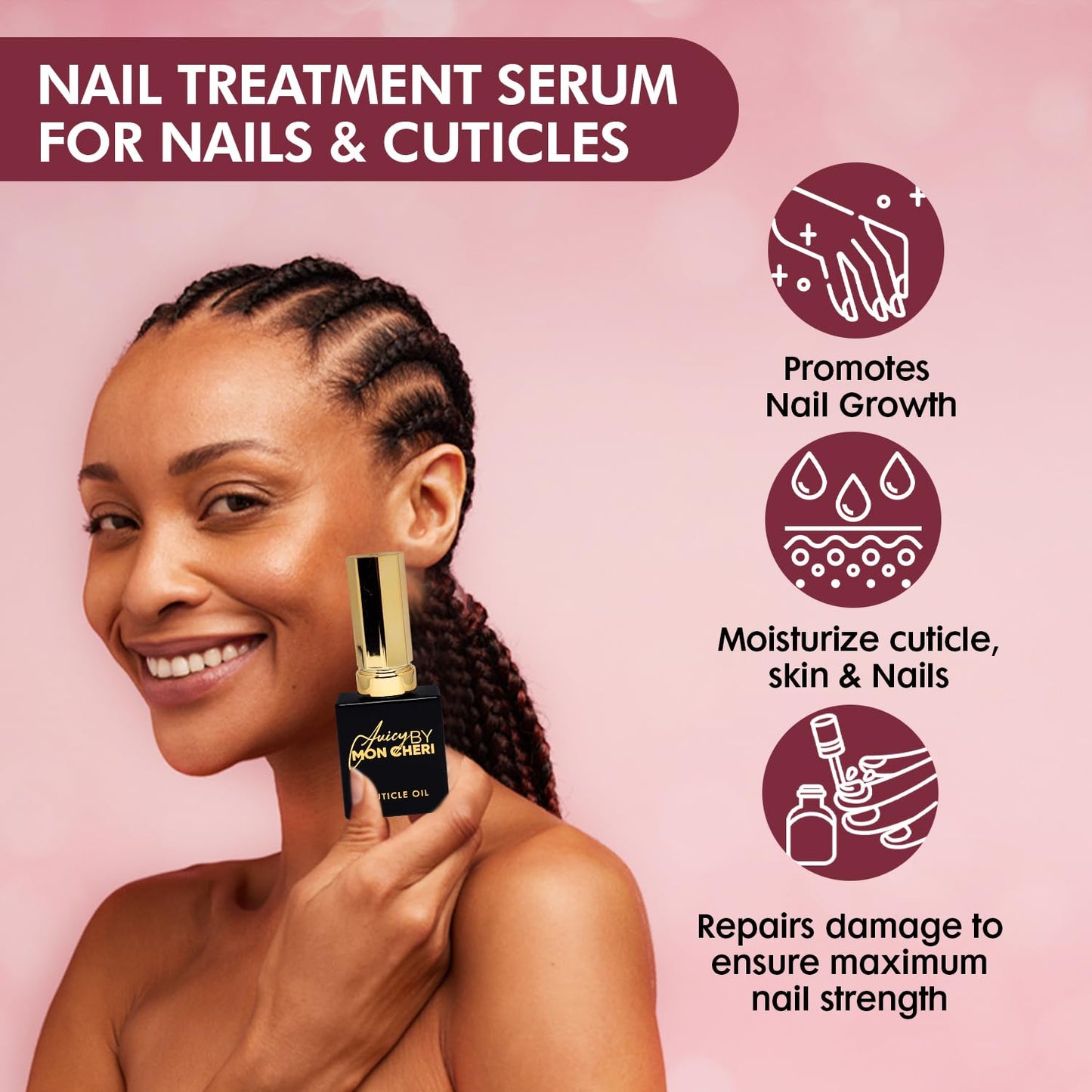 Juicy By Mon Cheri Nail Perfection Cuticle Oil: Moisturizes, Repairs, and Promotes Strong, Healthy Nails. Ideal for Natural Nails. 10ml Refresh (Lemon Eucalyptus) Golden Touch Treatment.