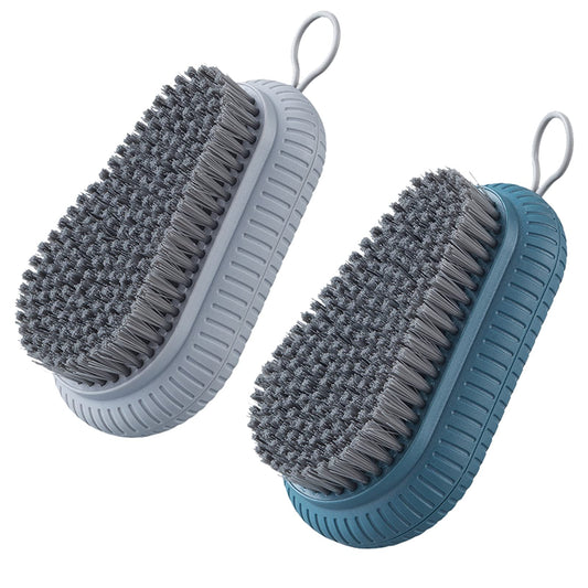 2PCS Heavy Duty Nail Brush for Cleaning Fingernails, Blue and Grey Fingernail Scrub Brush Durable Stiff Bristles Nail Hand Scrub Brush Toenail Brush Fingernail Brushes for Men Women Mechanics