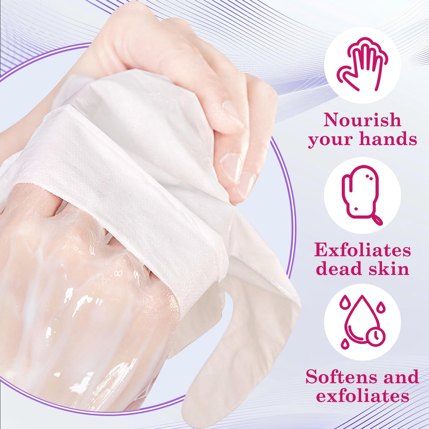 LZYLLS 6 Pairs Hand Masks Moisturizing Gloves, Hydrating Hand Mask Moisturizer Gloves Care for Dry Cracked Hands, Smooth Long Lasting Soft Firming Hand Mask Gift Set for Men Women（N