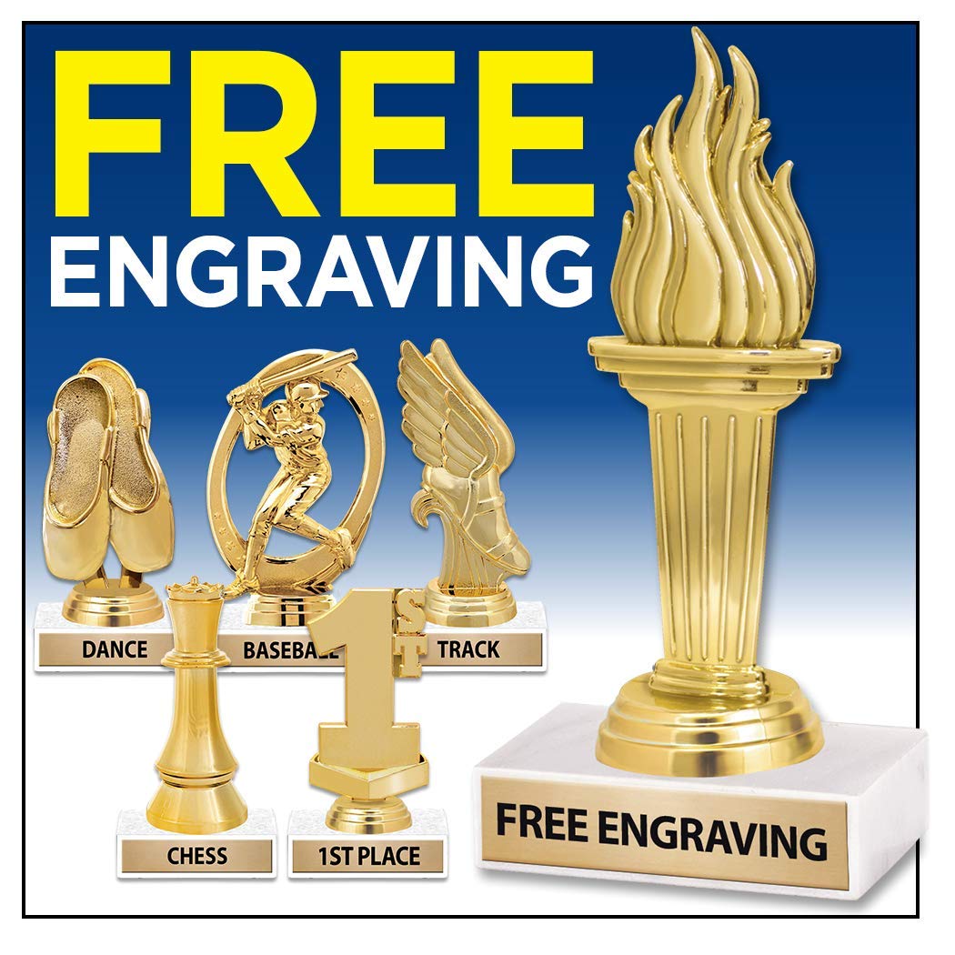6" Gold Glitter Star Rocket Trophies - Custom Star Trophy Award